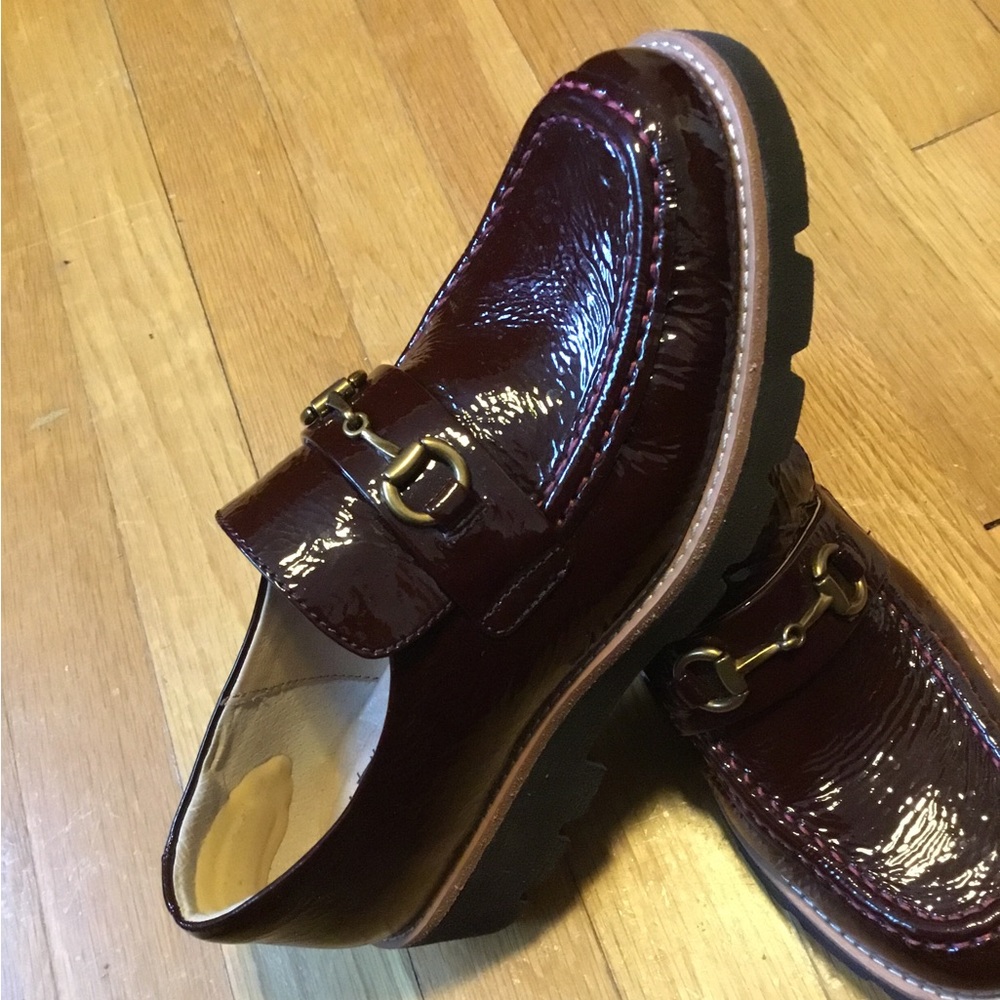 Men's Burgundy Patent Leather Bit Loafers